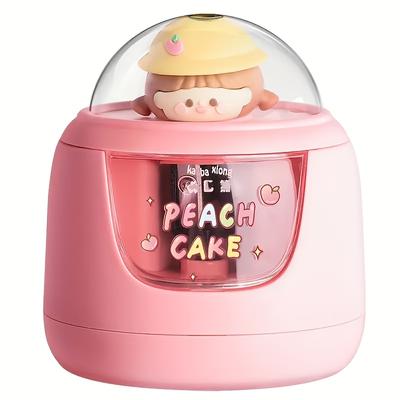 Electric Pencil Sharpener for Students - Cute Cartoon Design, High-Speed Press & Lead Booster, Durable PVC