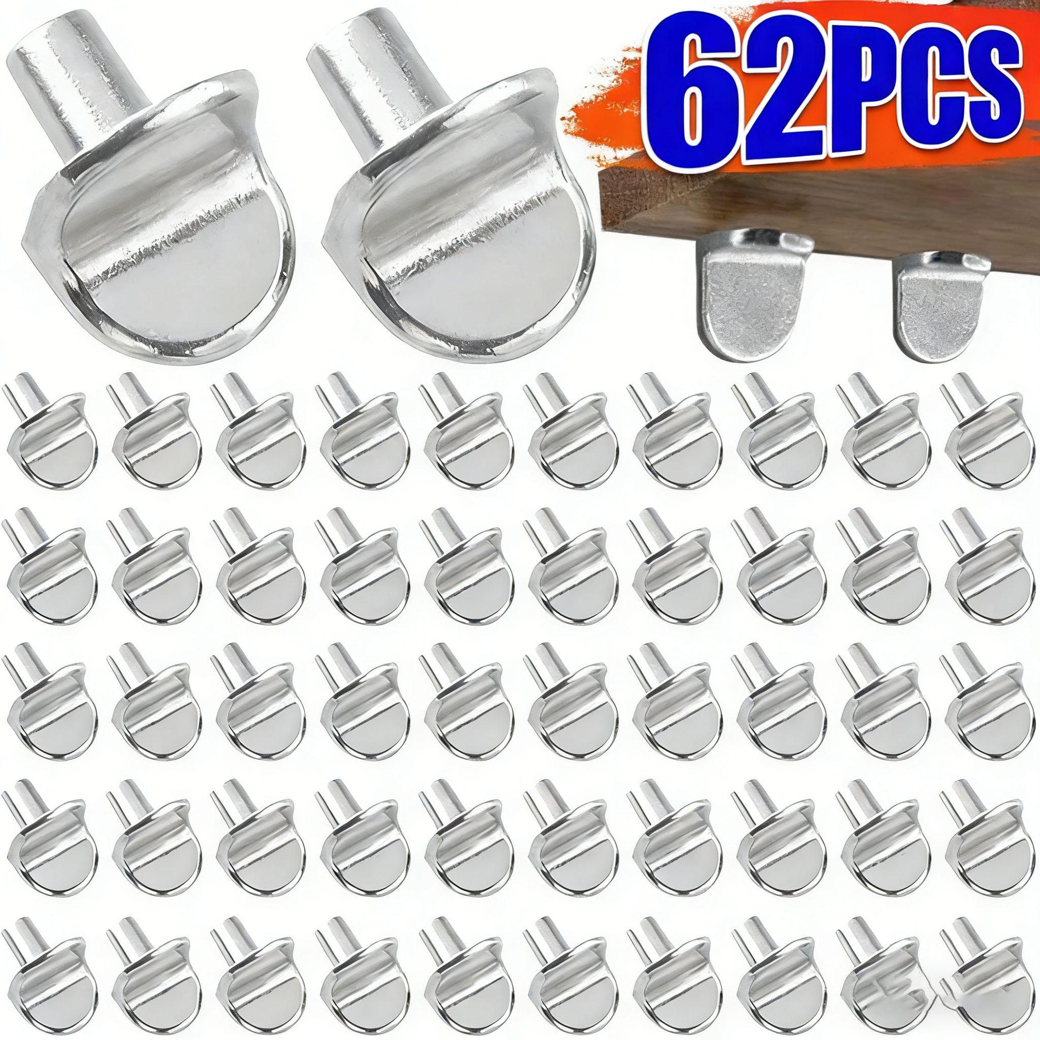 122pcs Shelf Support Pegs L-Shaped Wardrobe Shelf Fixed Brackets Bookcase Wooden Glass Layer Board Furniture Bracket Holder Silver