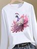 (Asian Size) Trend Style Cute Graphic Tee Women Autumn Winter Spring Casual Fashion Top O-neck Clothing Print T Shirt Long Sleeve T-shirts