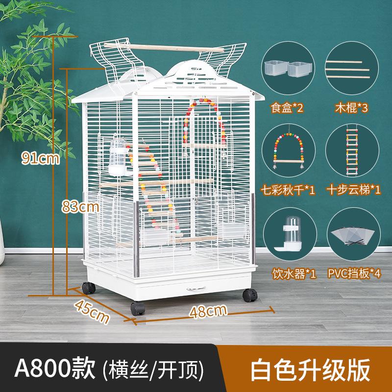 Large Iron Wire Bird Cage with Wood Stand for Conures Lovebird House Parrots Playground Cockatiel Parakeets Activity Center