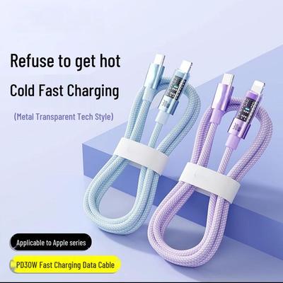 Transparent Fast Charging PD Cable for iPhone 14/13/12/11/XR