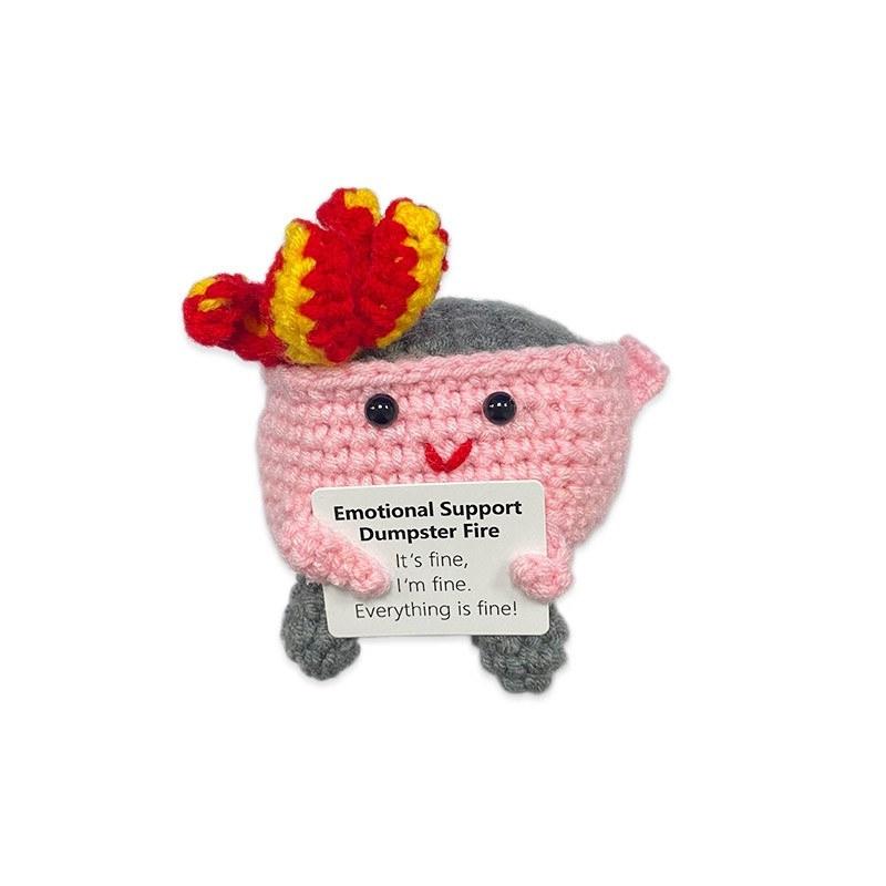 

Вязаный крючком мусорный контейнер Fire Woolen вязаный Emotion милый ручной мусорный контейнер Positive Card Fire Bin розовый