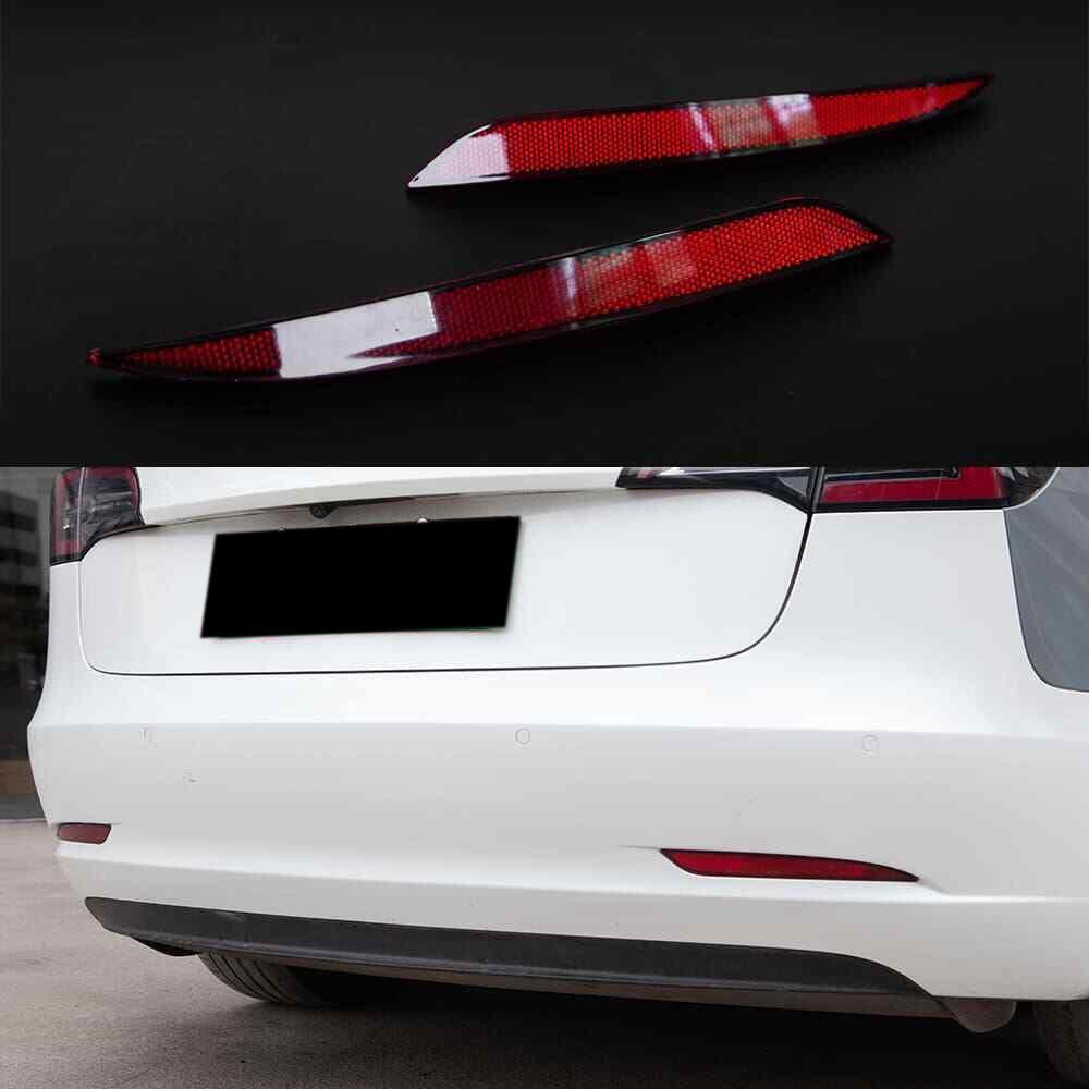 1 Pair Tail Rear Bumper Reflector Red Left Side Right Side For Tesla Model y