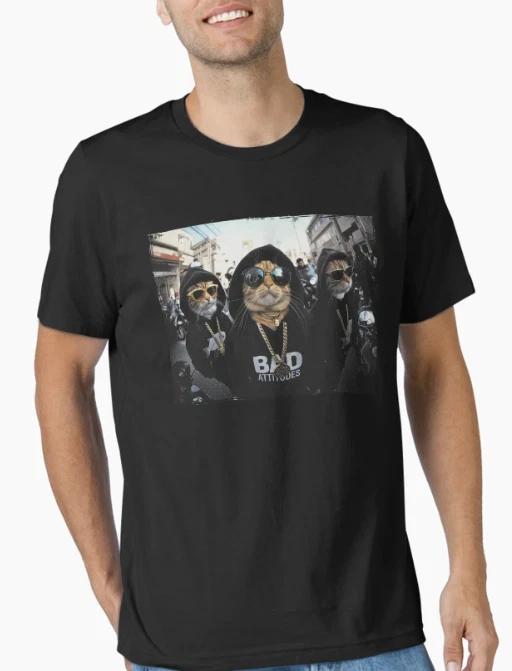 Funny Gangster Cats Street T-Shirt S