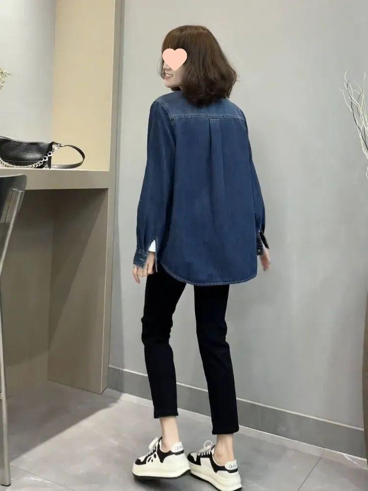 Fleece-Lined Denim Shirt: 2025 Autumn/Winter Loose Layered Casual Thick Jacket