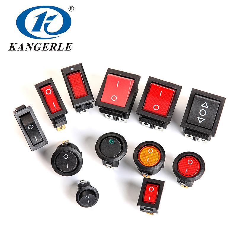 KCD1 Red 3-Position Square Rocker Switch