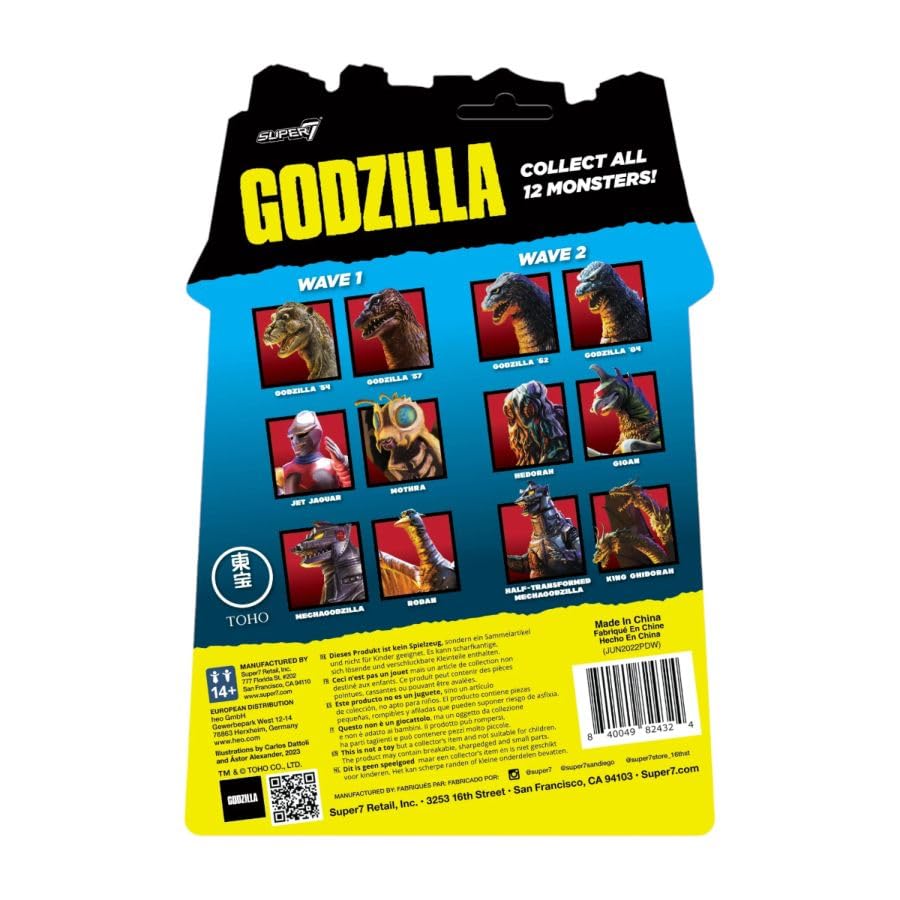 Super7 Toho Godzilla '62-3.7 Inch Toho Godzilla Action Figure Classic Movie Collection and Retro Toys