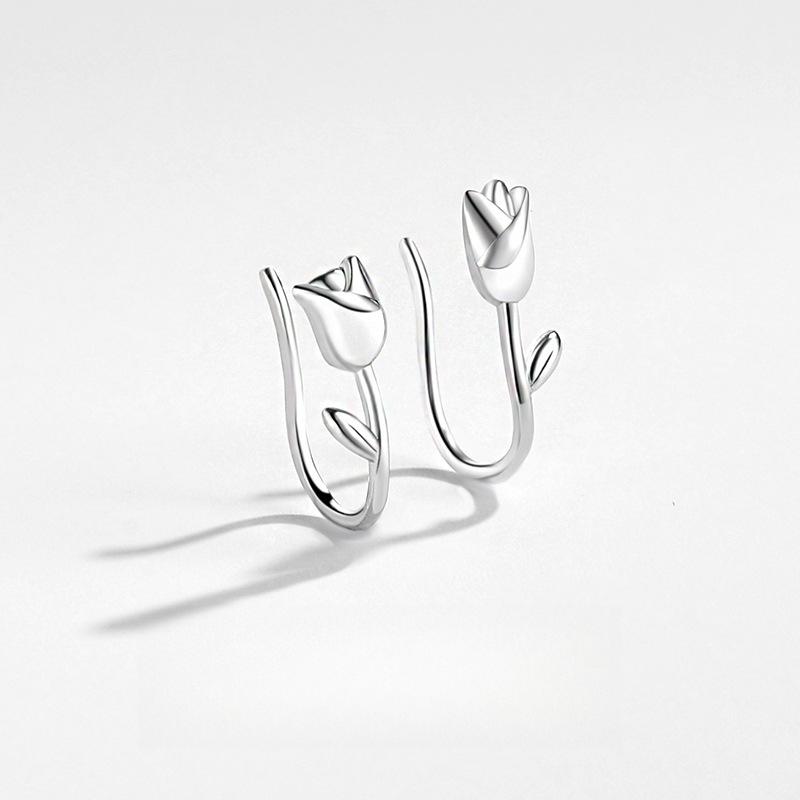 

Tulip Ear Hook Design Niche Temperament Hong Kong Style Retro Earrings