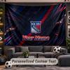 Wall Hanging Tapestry Custom NameNew York Rangers Pattern Personalized Printed Fabric Wall Decor