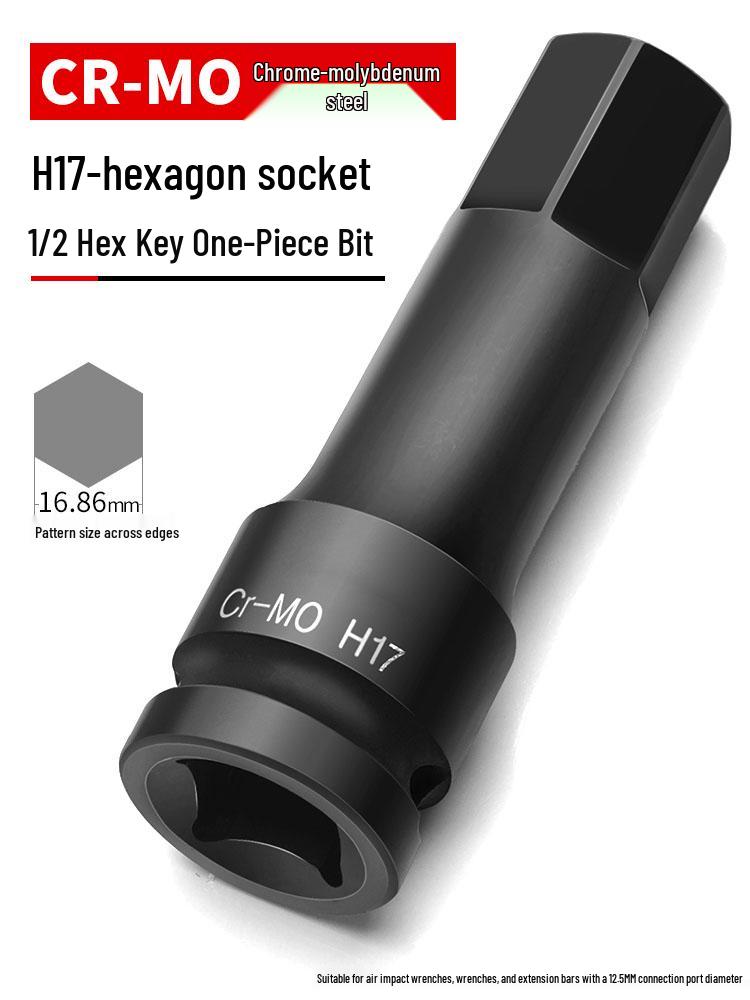 Compact Air Impact Wrench: 1/2" Hex H-Type Pneumatic Screwdriver with Chrome Molybdenum Socket