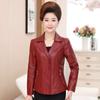 Middle-aged Leather Jacket for Women Soft PU Faux Leather Coat Female Autumn Winter Elegant Outerwear Leather Oversized