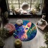 Sphynx Cat In Grass,Round Area Rug,Carpet Rug for Living Room Bedroom Sofa Playroom Decor,Non-slip Floor Mat