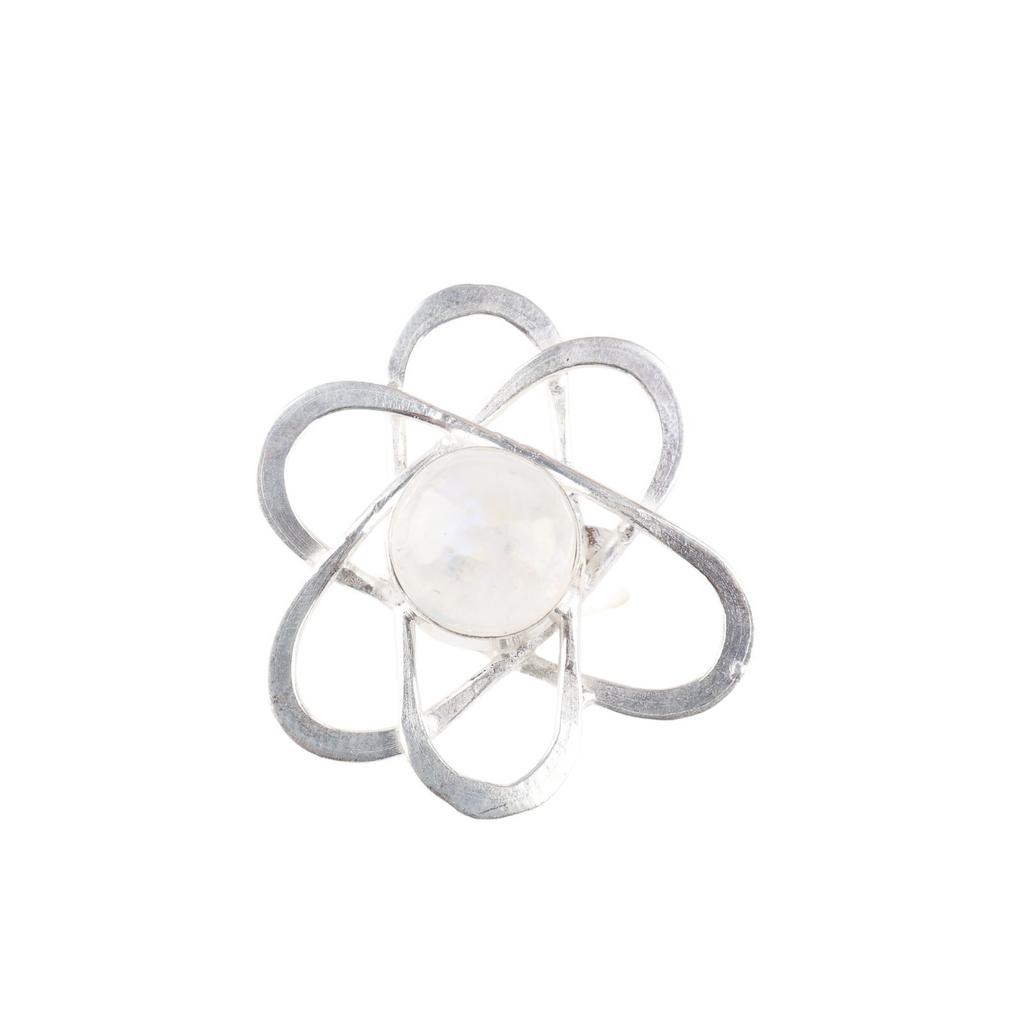 Natural Rainbow Moonstone Gemstone 925 Sterling Silver Jewelry Handcrafted Ring RR-21-26