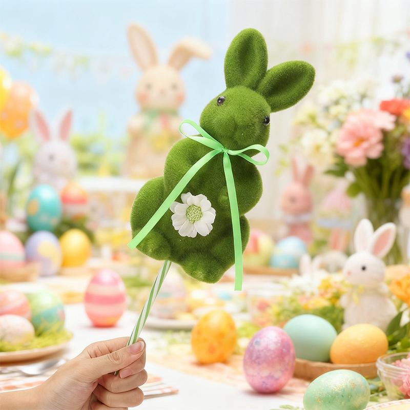 Easter Decoration Simulation Flocking Rabbit Desktop Window Party Props Home Decoration Spring Fat Rabbit Cutting Vase Accessory