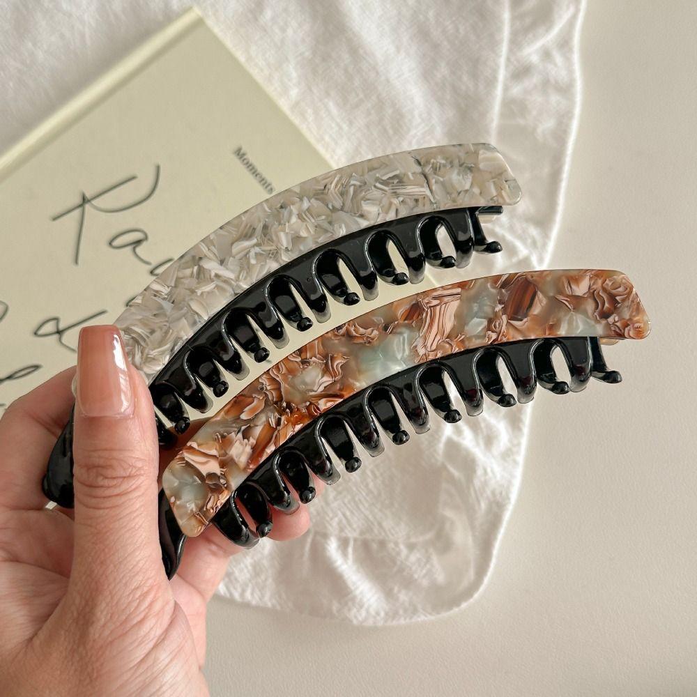 Fashion Acetic Acid Acetate Banana Clip Large Size Geometric Vertical Clip Hair Accessories Korean Style Hairpin Female