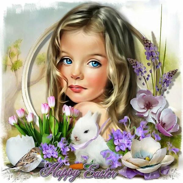 

5D DIY Алмазная картина Портрет девушки Полный круглый Алмазная вышивка Кролик Цветочная мозаика Рукоделие Домашний декор Full Round 50x50CM