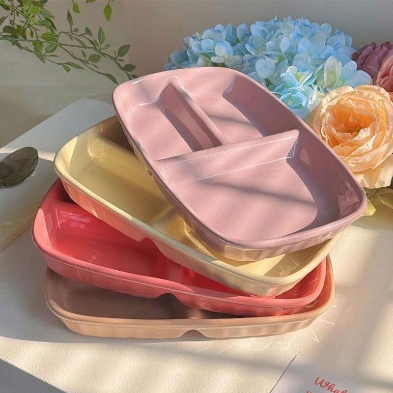 Deou Starlight 3-Compartment Rectangular Ceramic Plate