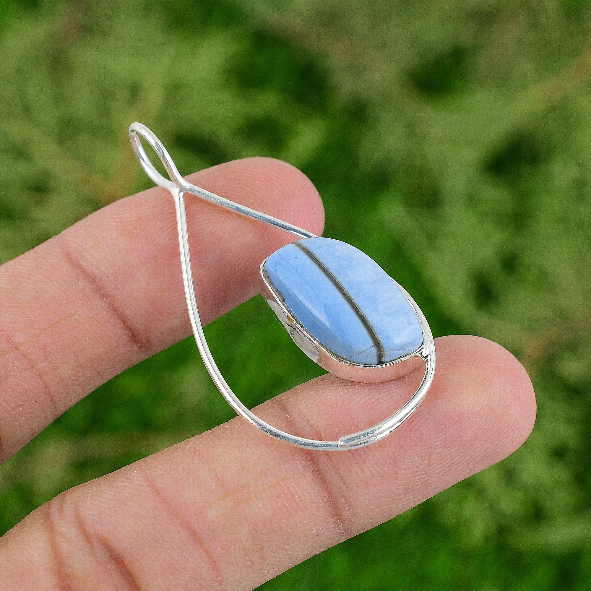 

Thanks Giving Day Deal Sterling Silver Owyhee Blue Opal Gemstone Pendant Jewelry
