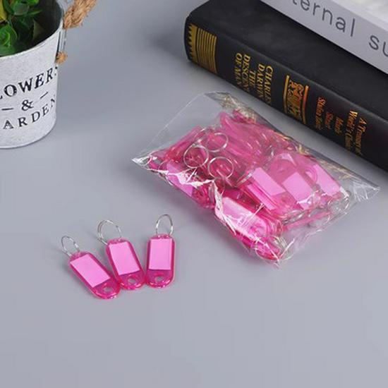 Colored Transparent Plastic Key Tag with Writable Number Label for Classification