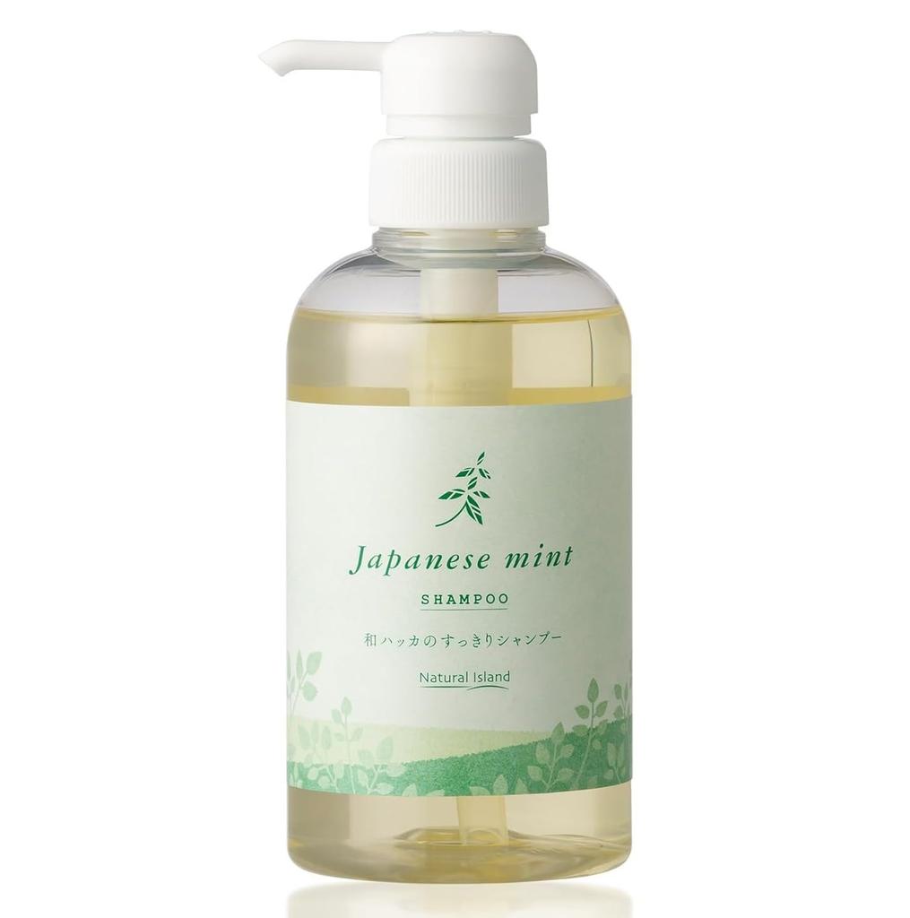 Natural Island Japanese Mint Refreshing Refreshing with an Invigorating Treats Stickiness and Made In Japan Shampoo, 400ml, Scent, Odor,
