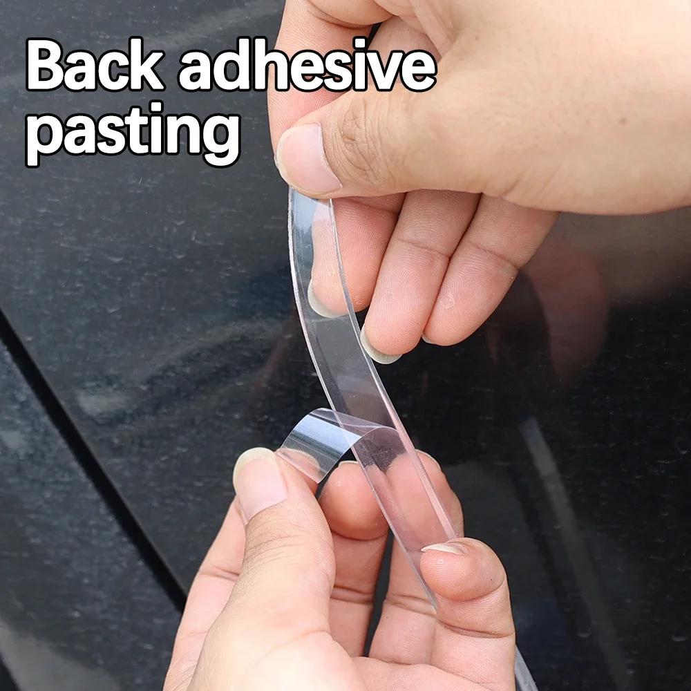 2/8PCS Car Transparent Anti-collision Strip Bumper Sticker Extended Doors Edge Car Body Scratch Decorative Protector Accessories