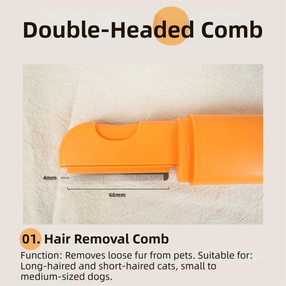 Foldable Pet Hair Removal Comb Rust-Resistant Dog Grooming Comb for Knotting and Massaging
