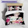 3pcs Custom Name TOP lands boy group Zhu Zhixin Bedding Set Duvet Cover Closure Includes 1 Duvet Cover & 2 Pillowcases for All Seasons Bedroom Decor