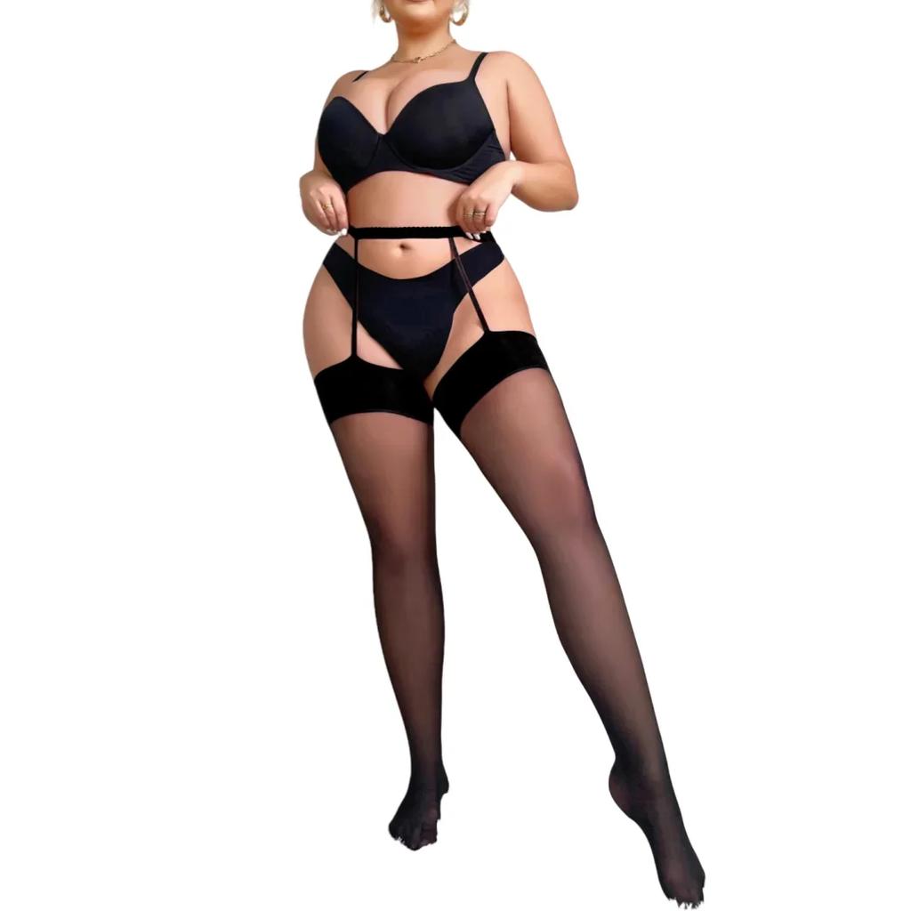 Plus Size Oversize Women Big Fishnets Suspender Lace Hollow Tights Garter Stockings High Waist Sheer Pantyhose Lingerie Xxxxxl