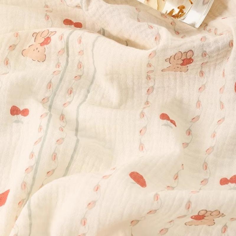 Pure Cotton Double-layer Crepe Fabric for Sewing Baby Bedding Blankets Pajamas Handmade DIY Clothing Fabrics 200cm Width