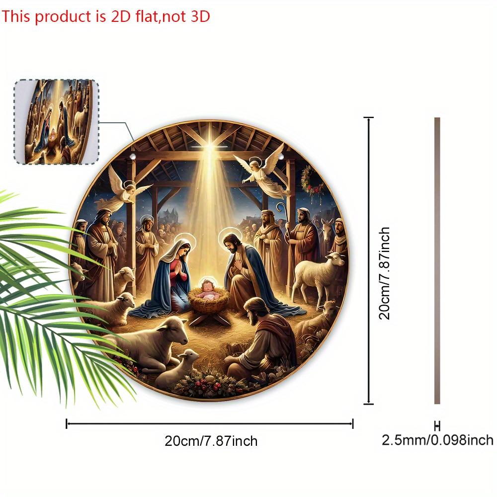 Nativity Wooden Sign - Charming Navidad Sign with Jesus Theme - Unique Decorative Sign and Plaques - Ideal Front Door Decor