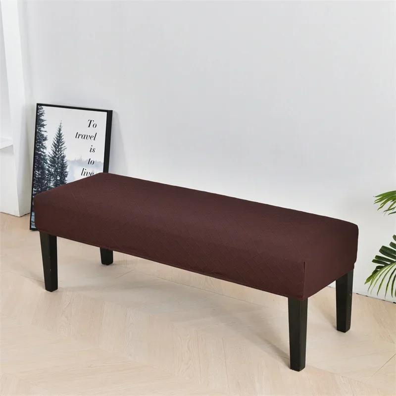 Jacquard Stretch Long Bench Cover for Dining Room Spandex Anti-dirty Home Decor Piano Chair Covers Washable Seat Protector