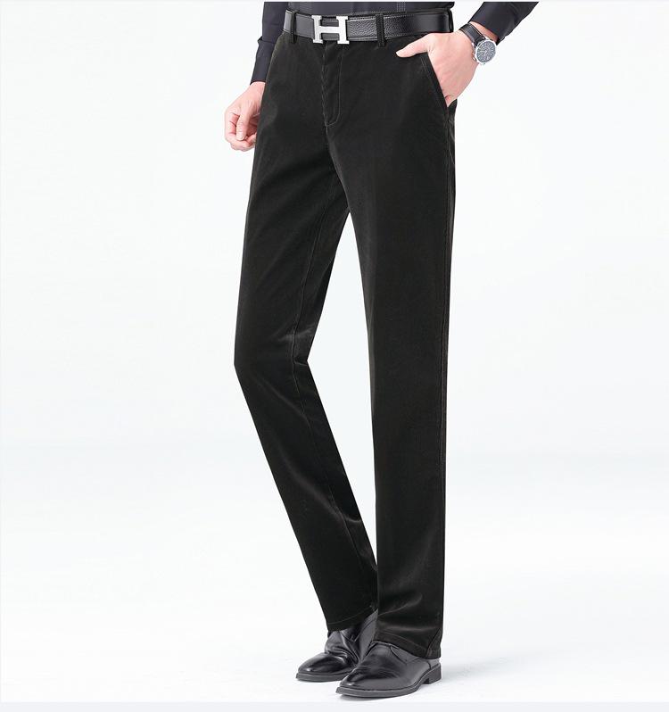 2025 Autumn Men's Corduroy Business Casual Mid-Rise Straight-Leg Pants