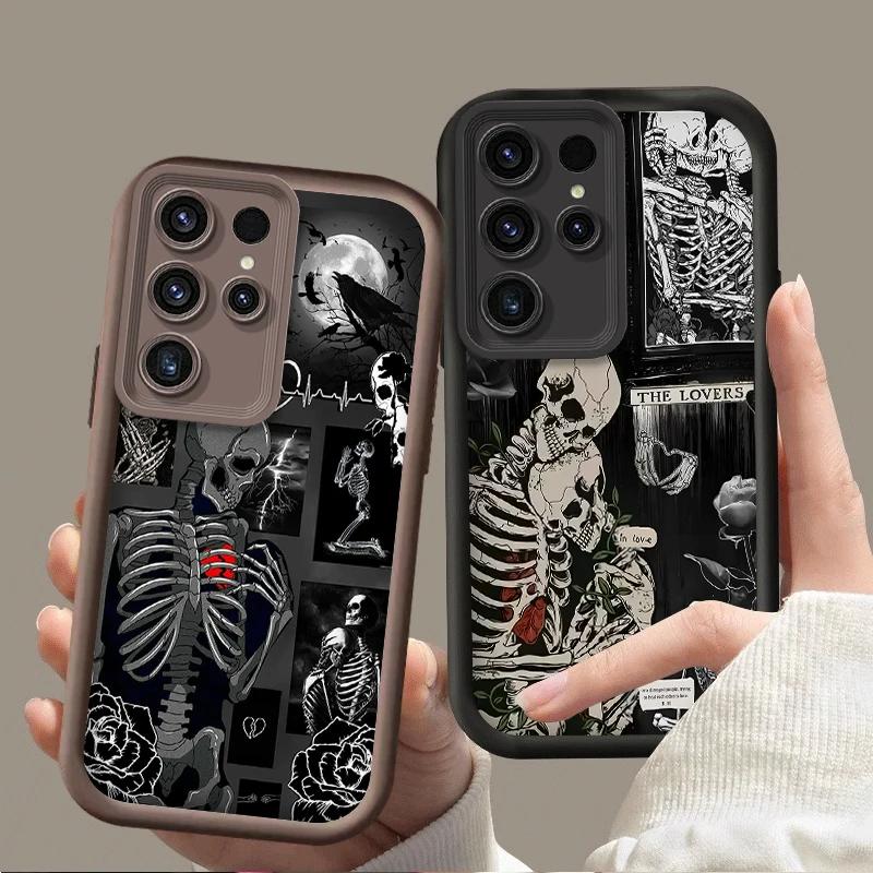 Cool Creative Heart Skull Case For Iphone 17 16pro 15pro14 13 12 11 12pro 13pro Max 14plus Silicone AntiFall Protective Cover