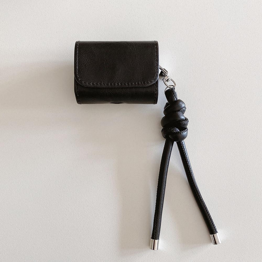Luxury Gloss Black Coffee Colour Leather Headphone Bag For AirPods 4nd Generation Earphone Accessories For AirPods Pro 2 3 Case