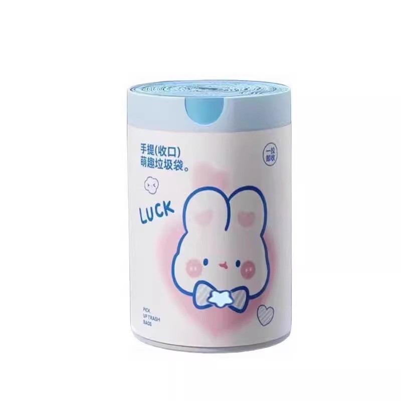 Printed Drawstring Garbage Bag, Thickened Cartoon Rabbit, Cute and Fun, Automatic Closing Drawstring Handbag, Trash Can Plastic Bag