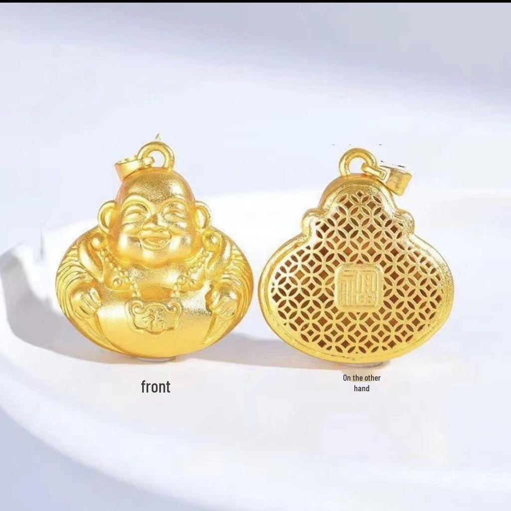 High-End Unisex Hollow Maitreya Buddha Pendant - Unique Alloy Design, Perfect Gift