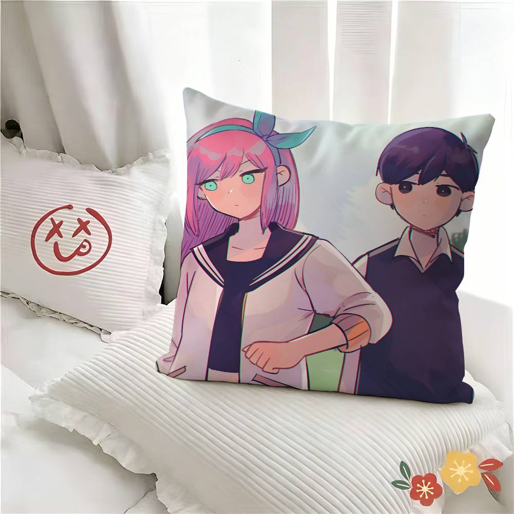 Pc Anime Game Omori Pillow Case Fashion Square Pillowcase Bedroom Sofa Room Ins Decoration Leisure