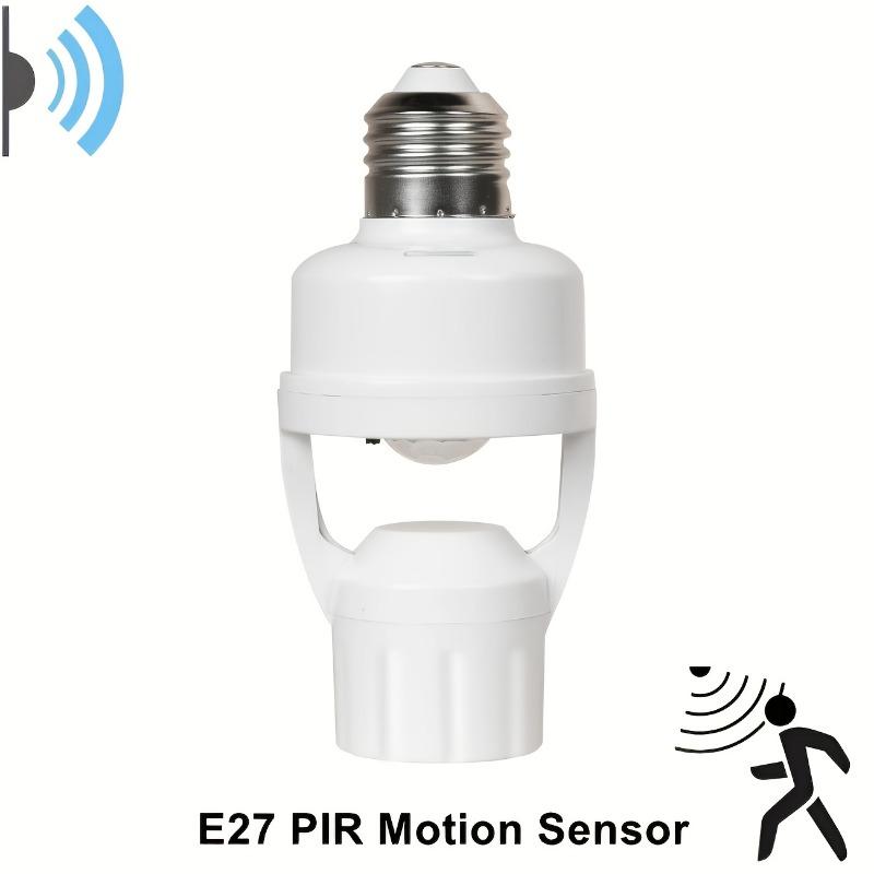 1PC Mechanical Induction Lamp Holder with Adjustable Delay Switch, the Lampshade Is White, the Base Is Sturdy, and the Installation Is Easy