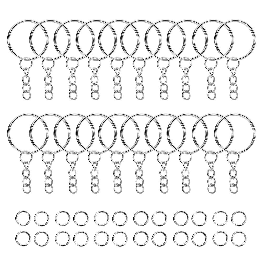 200pcs/pack 100pcs Keychain Key Rings and 100Pcs Jump Rings for Keychain Bag Pendants Holder Jewelry Making Accessories