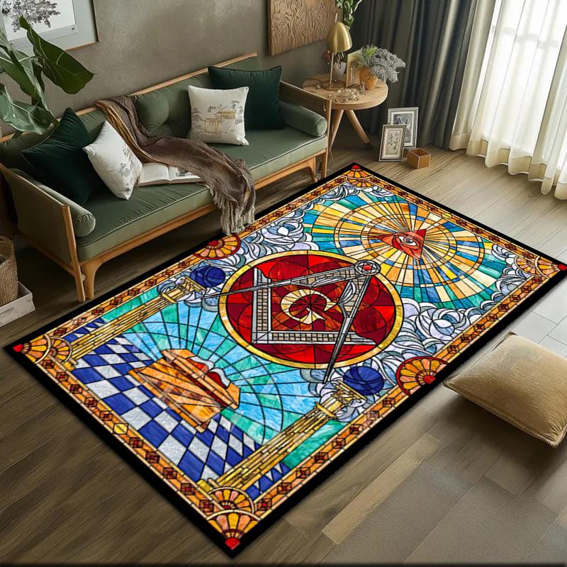 2026 New Style Illuminati All-Seeing Eye Carpet Rug for Living Room Bedroom Home Sofa Decoration,Kids play Non-slip Floor Mat