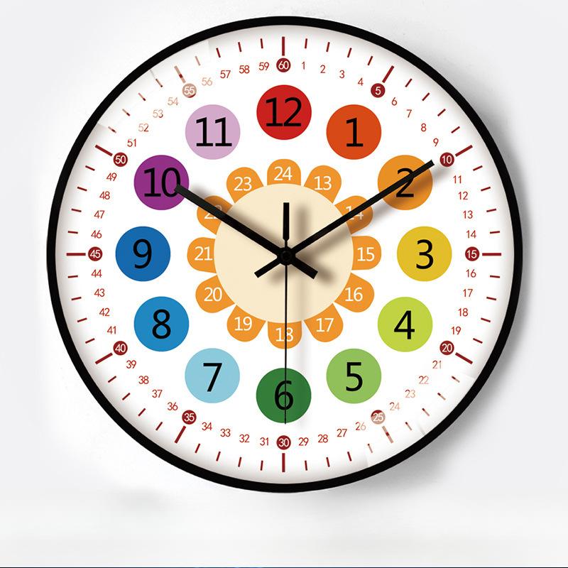 10-Inch 25Cm Learning Early Education Automatic Time-To-Time Radio Clock Home Living Room Bedroom Mute Clock Hanging