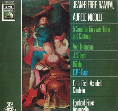 LP Record PEAN PIERRE RAMPAL, AURELE NICOLET, - 5 Sonaten Fur Zwei Floten Und Conti 1C06528227 EMI ELECTROLA Germany Classical Used