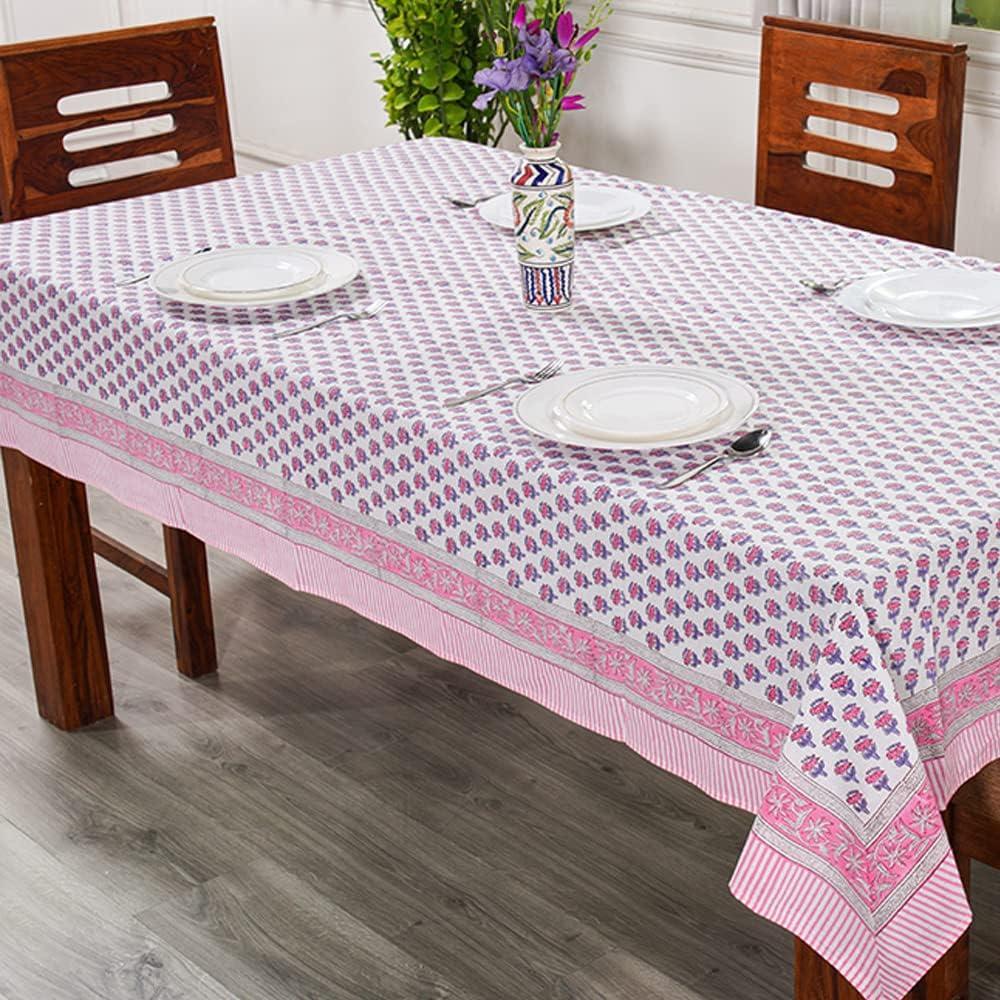 Elegant blågrön tryckt duk Floral bladdduk Vattentät dekoration för familjeköksbord