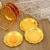 7 Pcs/set Zinc Zinc Zinc Alloy European Decor Racks Carved Metal Cake Tray Patterned Cup Mat  Fruit Tray