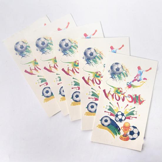 5Pcs Football Temporary Tattoos Men Women Soccer Ball Themed Fake Tattoos Face Sticker Game