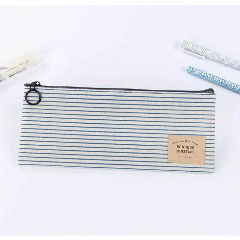 Student Stationery Canvas Pencil Bag Retro School Pencil Bag Office School Supplies Bag Handle Pencil Writing Tool Gift