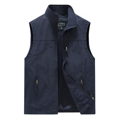 Colete Masculino Primavera Verão Sólido Secagem Rápida Outdoor Gola Alta Gilete Moda Casual