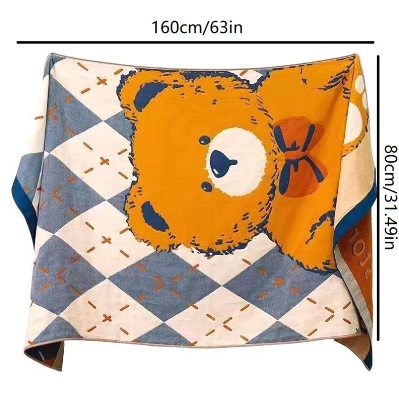 Large Gauze Towel, Thick And High-Quality Fabric (80*160Cm), 4-Layer Woven Towel, Good Water Absorption Excellent Breathability