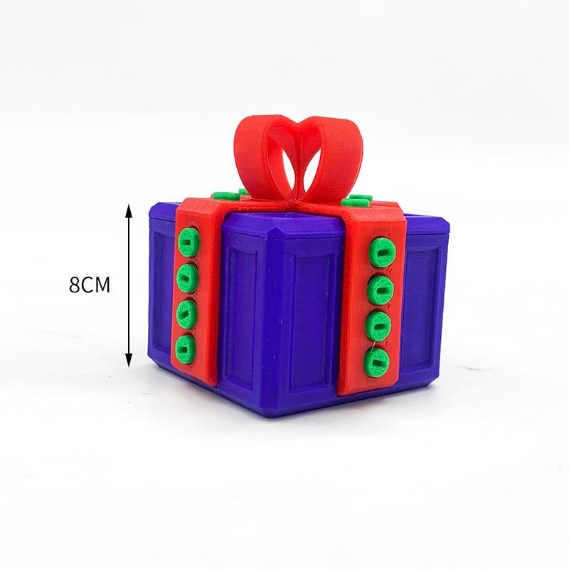 3D printed surprise Christmas box with Christmas atmosphere decorations and ornaments that can be freely twisted and decompresse