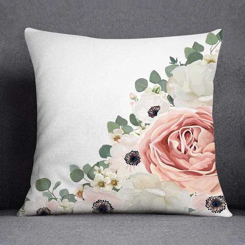 Juste De Coussin Carrée À Motif Papillon, Taie D'oreiller, Série Rose, Décoration De Bureau À Domicile